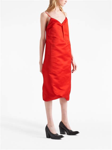 slip on elegant dress prada|Prada Silk Satin Slip Dress .